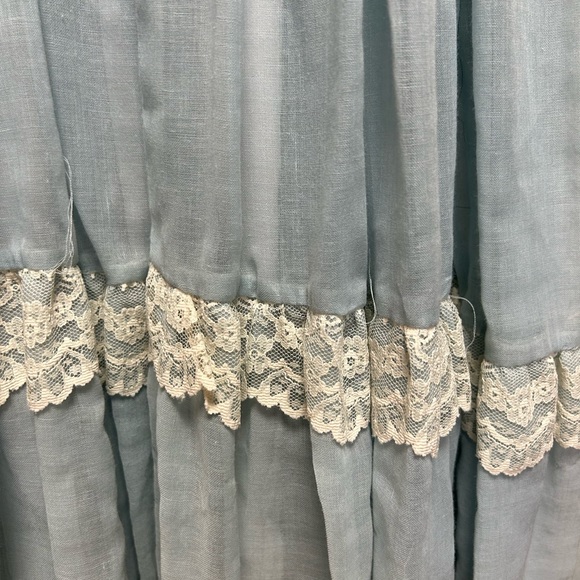 VTG Gunne Sax Blue Maxi Dress Lace Sleeves Prairie Cottagecore 1977 IMPER… - Picture 14 of 16